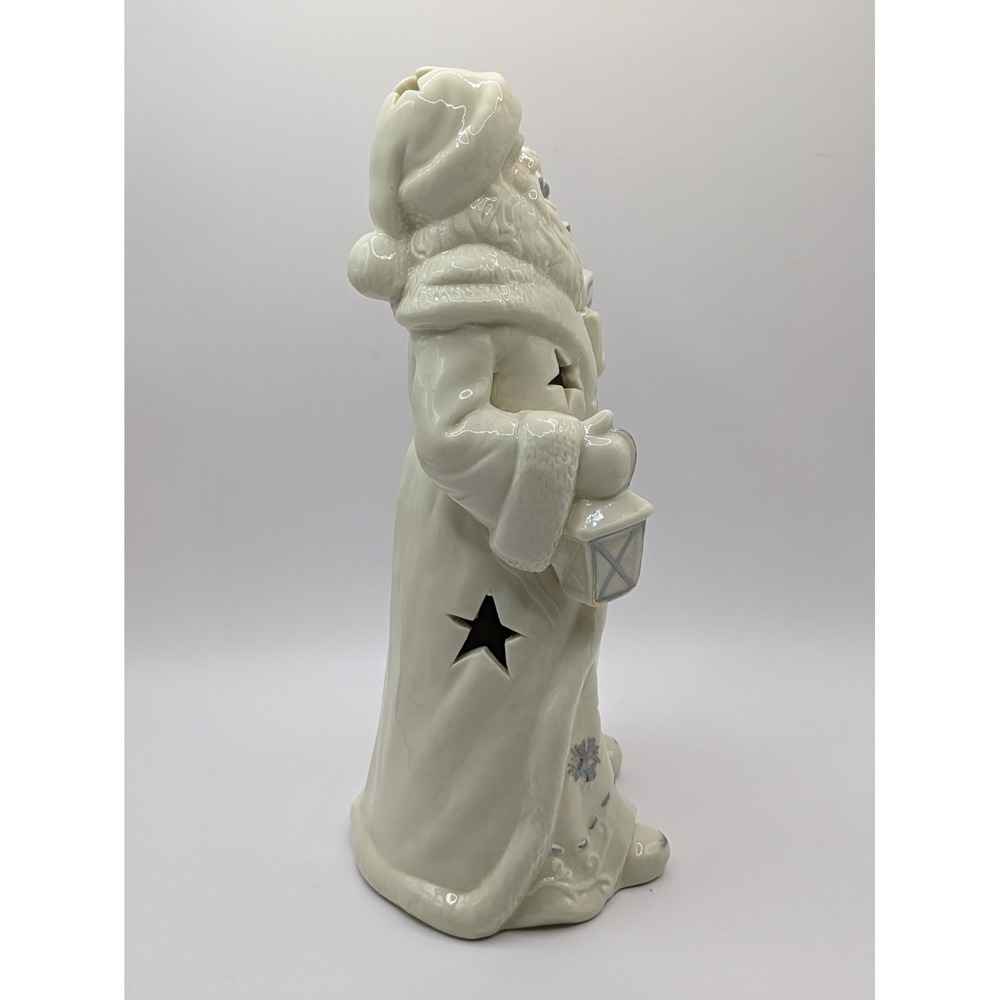 Santa Figurine Holding Lantern Presents Cutout Stars‎ Snowflakes 10" - Picture 4 of 16
